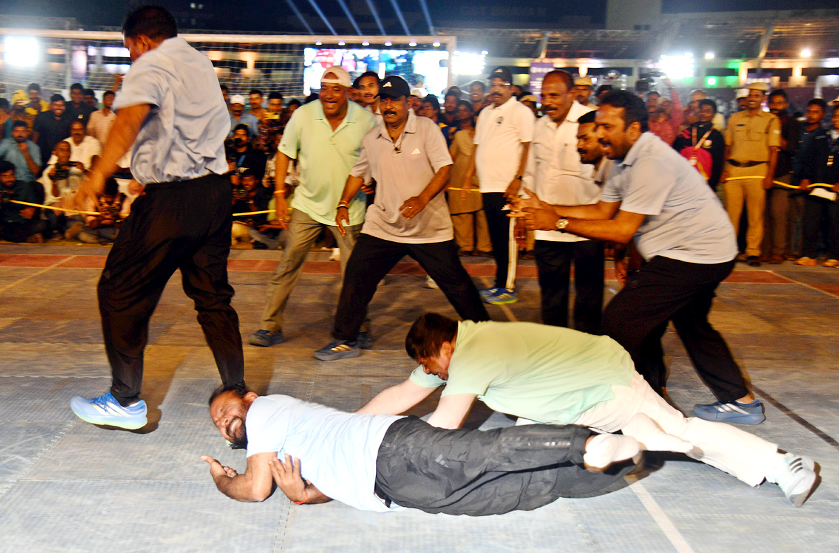 MLAs And MLCs Playing Kabaddi At LB Stadium 16