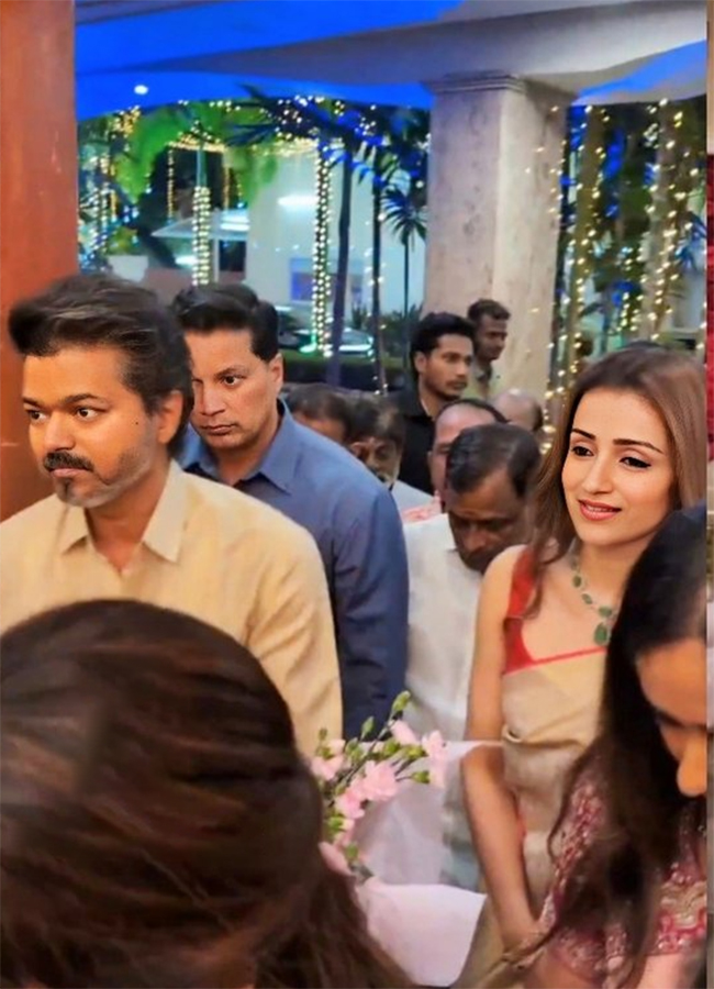 Actor and TVK chief Vijay attends wedding reception with Trisha10