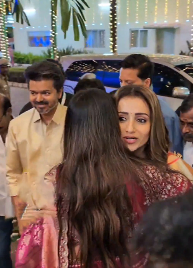Actor and TVK chief Vijay attends wedding reception with Trisha12