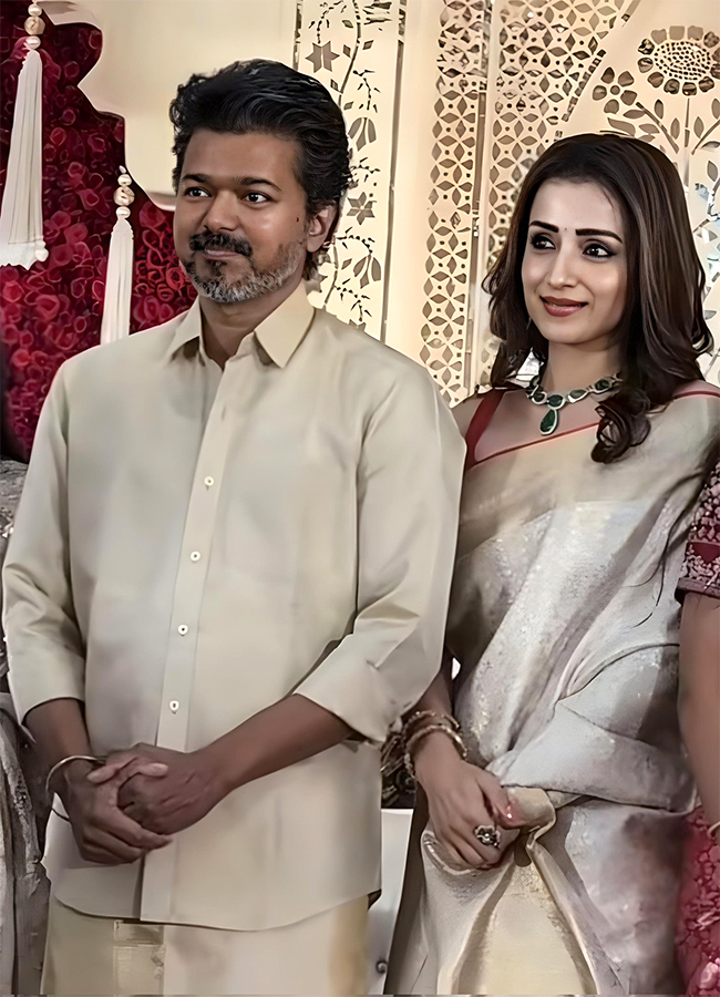 Actor and TVK chief Vijay attends wedding reception with Trisha2