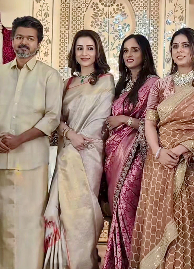 Actor and TVK chief Vijay attends wedding reception with Trisha4