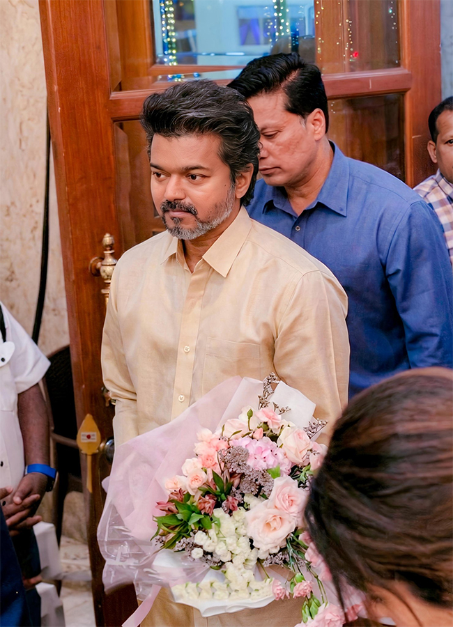 Actor and TVK chief Vijay attends wedding reception with Trisha5