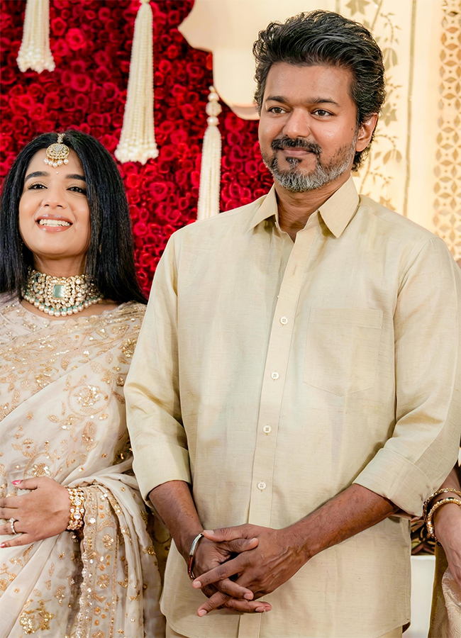 Actor and TVK chief Vijay attends wedding reception with Trisha7