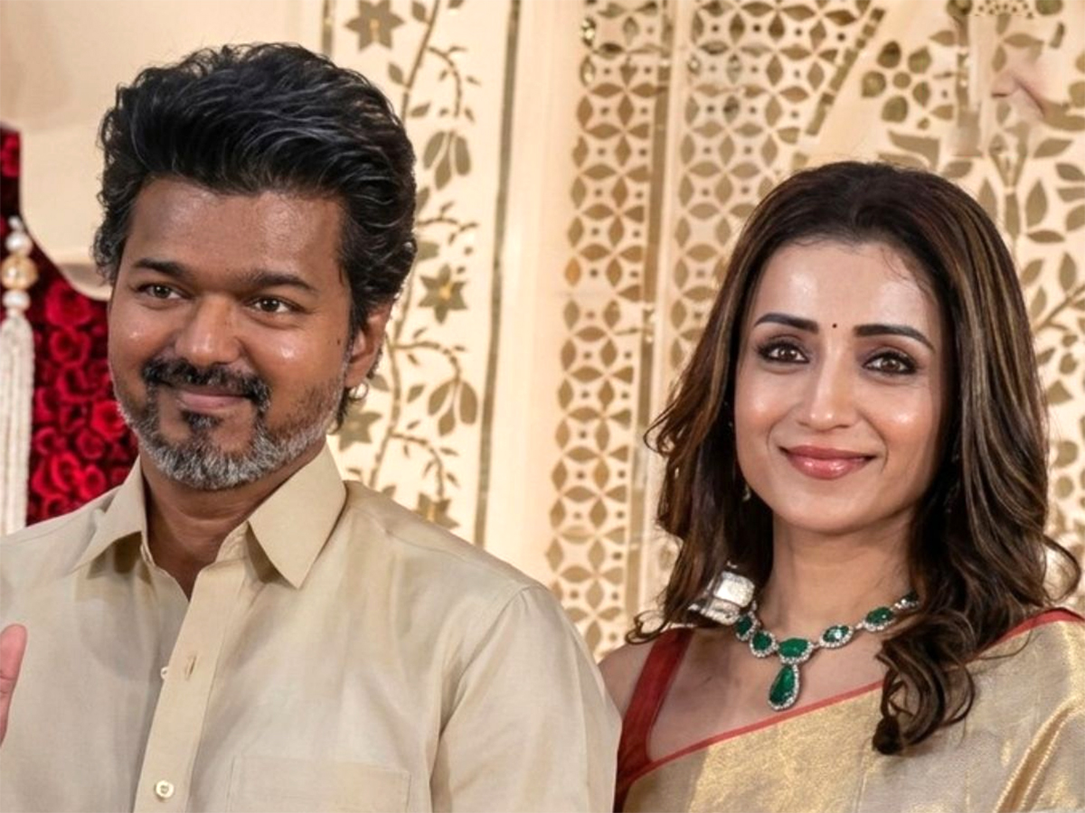 Actor and TVK chief Vijay attends wedding reception with Trisha9