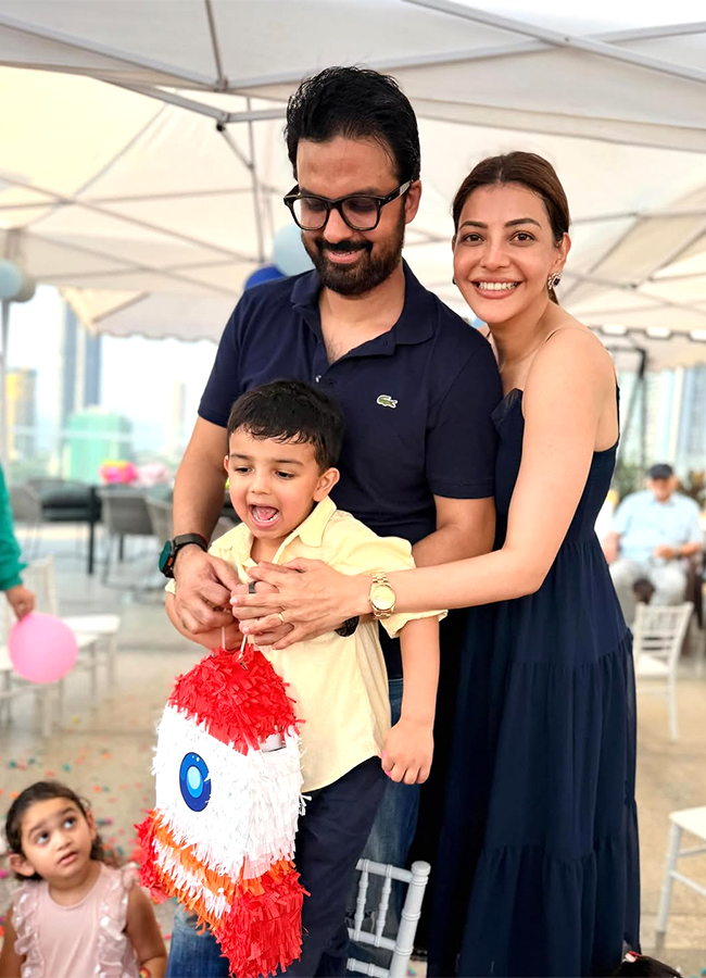 Actress Kajal Aggarwal Son Birthday Celebrations Viral photos2