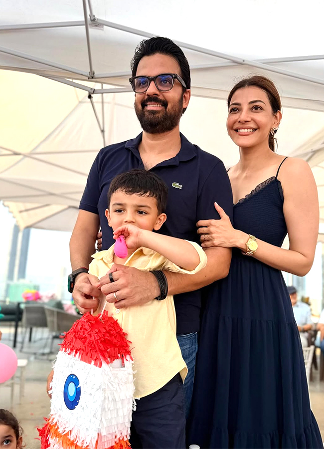 Actress Kajal Aggarwal Son Birthday Celebrations Viral photos6