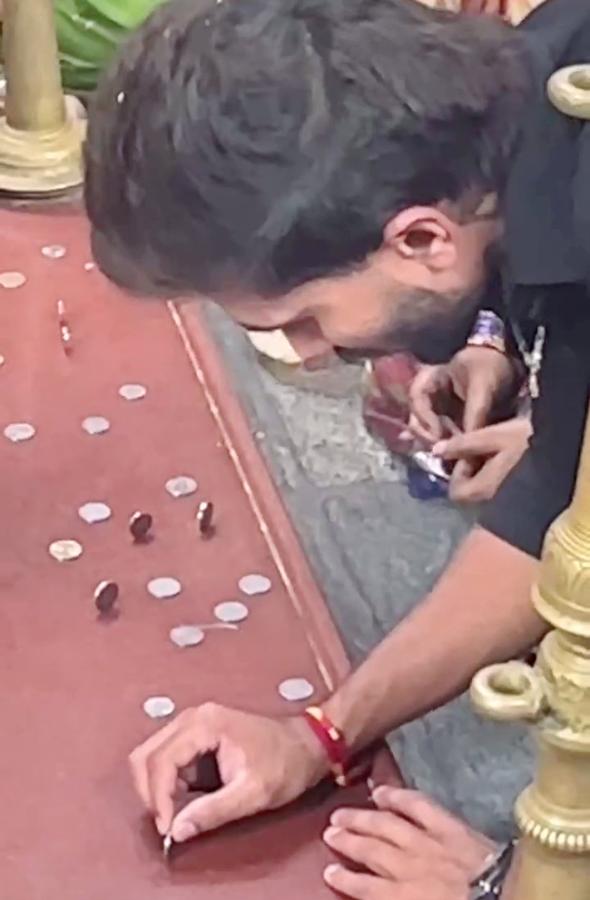 Cricketer Nitish Kumar Reddy in Peddamma Talli Temple Jubilee Hills6