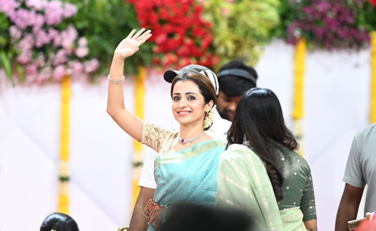 Trisha Attends TVK Vijay swearing In ceremony Photos1