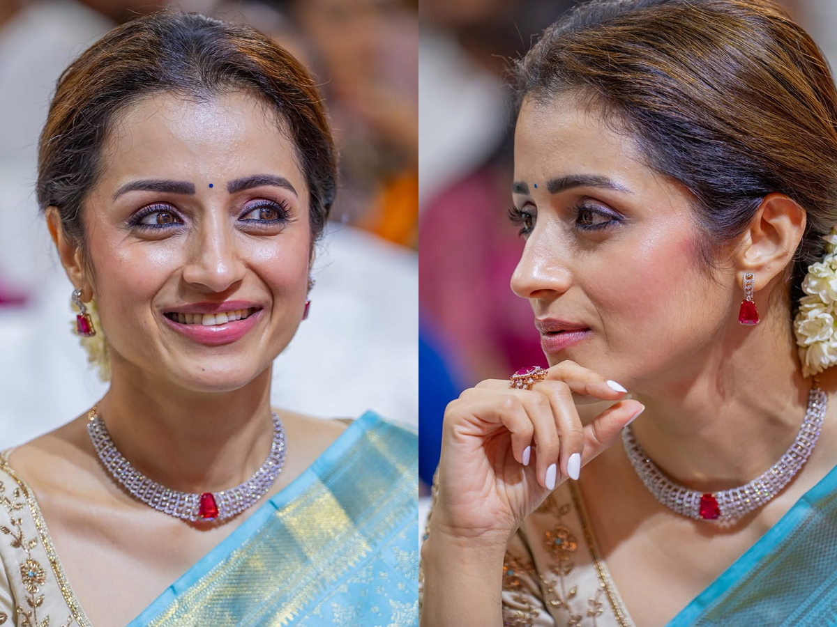 Actress Trisha Krishnan Attend TVK VIjay Oath Ceremony Photos1