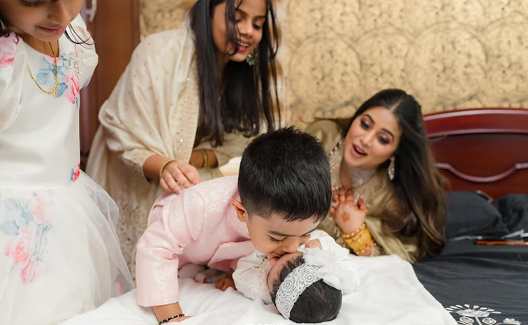 Actress Poorna Daughter Naming Ceremony Beautiful moments Photos2