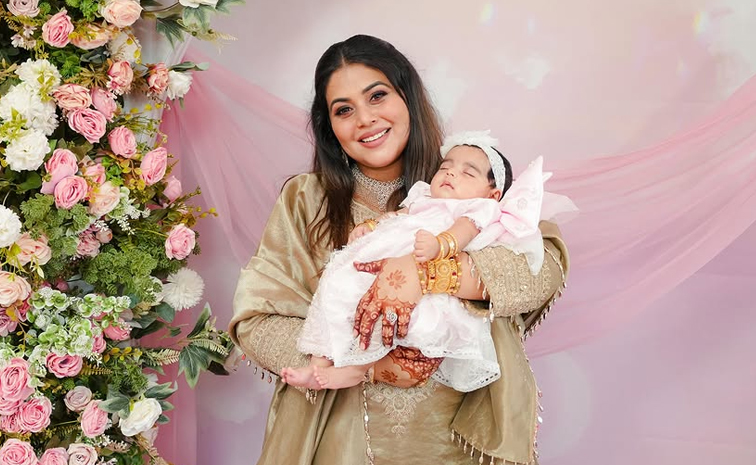 Actress Poorna Daughter Naming Ceremony Beautiful moments Photos5