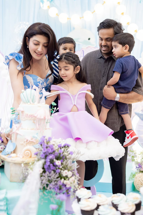 Actress pranitha subhash Daughter Birthday Celebrations Photos2