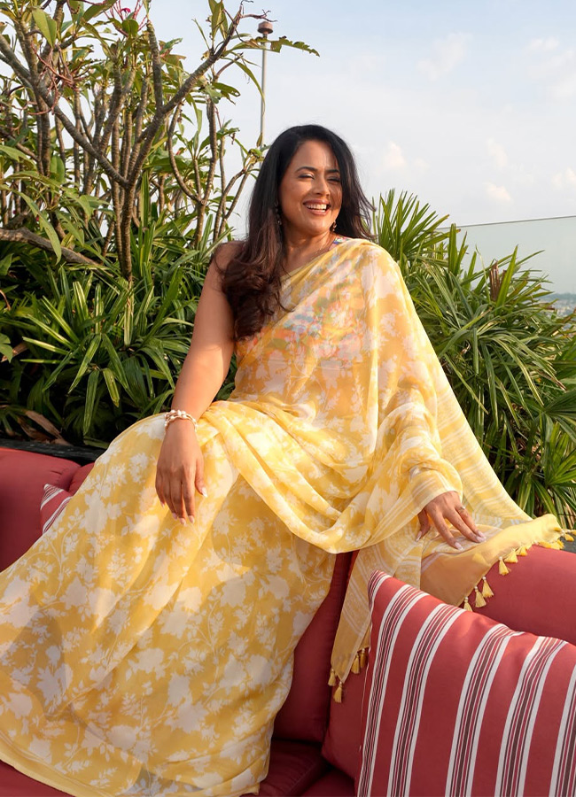 Chandamamala Sameera in a saree Photos2