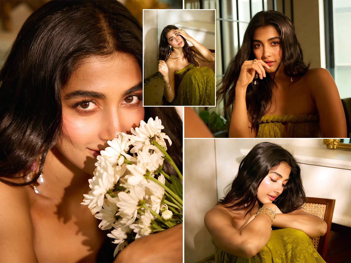 Pooja Hegde beauty in a green dress photos1