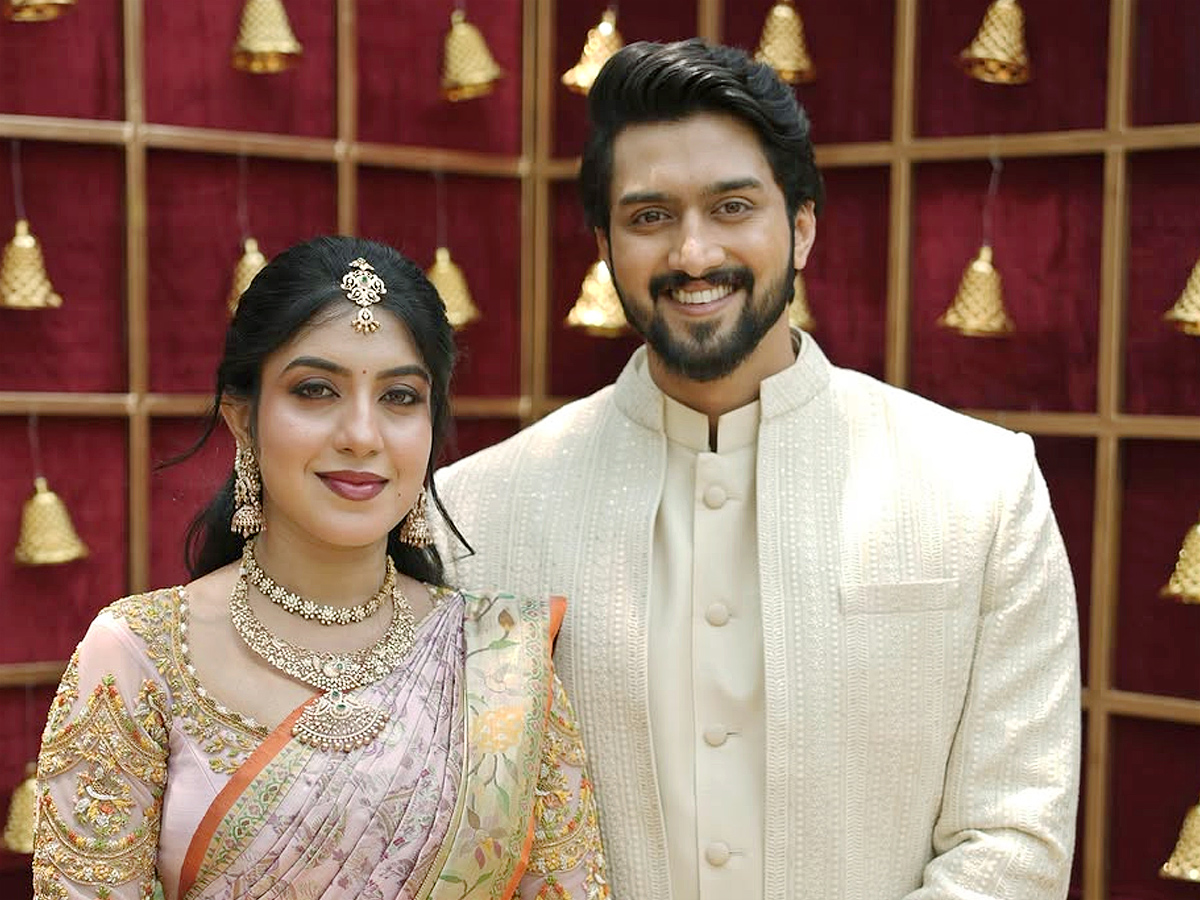 Upendra Nephew Niranjan gets engaged to Sanjana In intimate ceremony Photos4