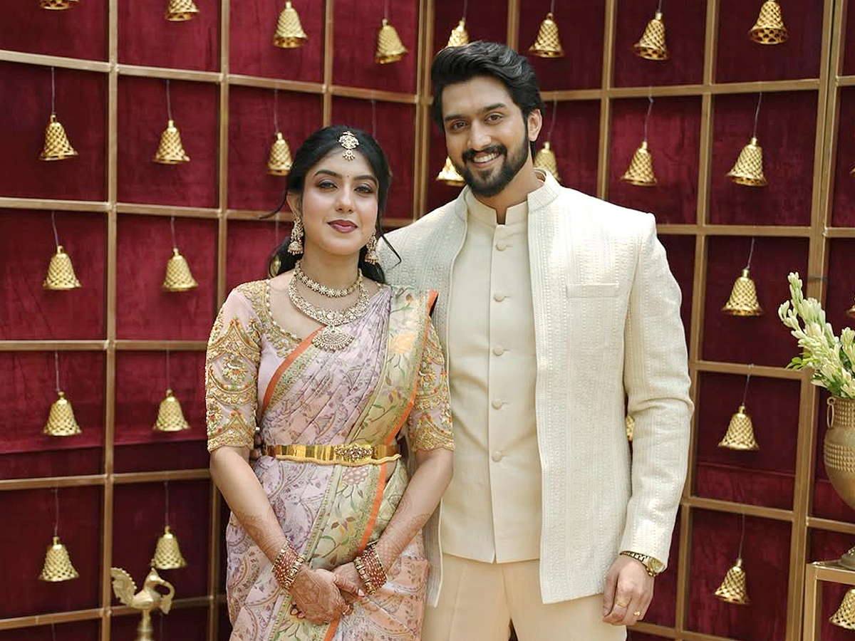 Upendra Nephew Niranjan gets engaged to Sanjana In intimate ceremony Photos5