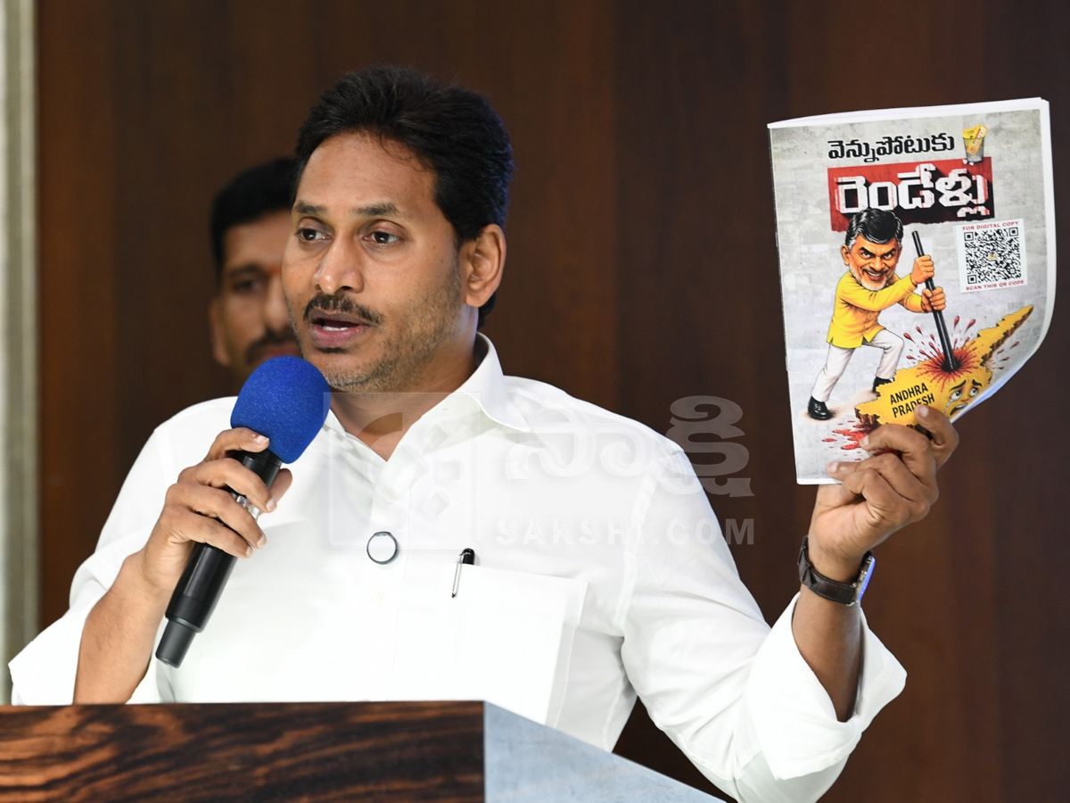 YS jagan Launched Chandrababu Vennupotuku Rendellu Book Photos18