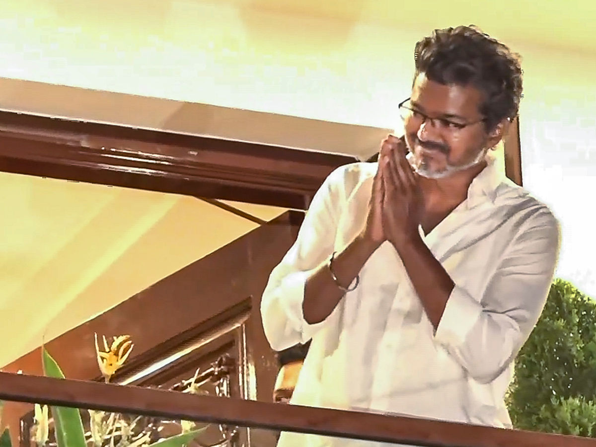 TVK Vijay celebrates after winning in the Tamil Nadu Assembly elections results12