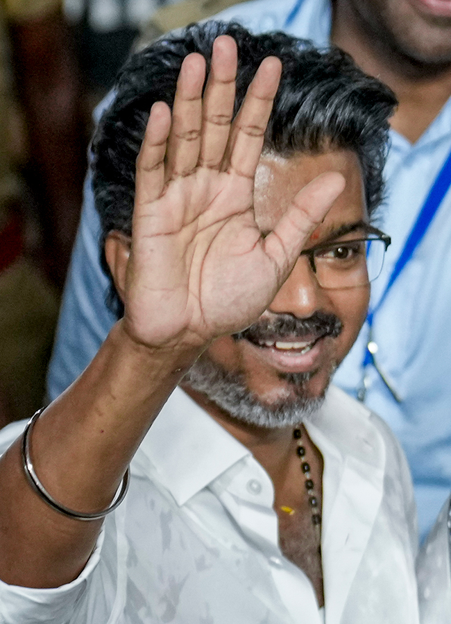 TVK Vijay celebrates after winning in the Tamil Nadu Assembly elections results13