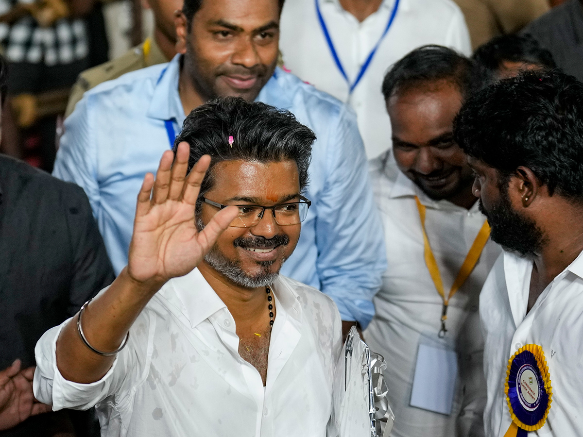 TVK Vijay celebrates after winning in the Tamil Nadu Assembly elections results4