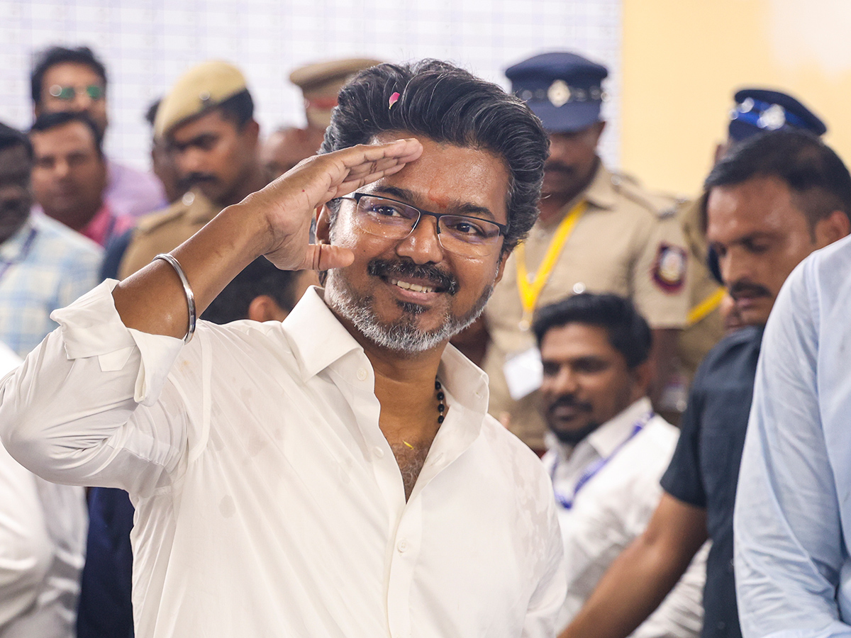 TVK Vijay celebrates after winning in the Tamil Nadu Assembly elections results6