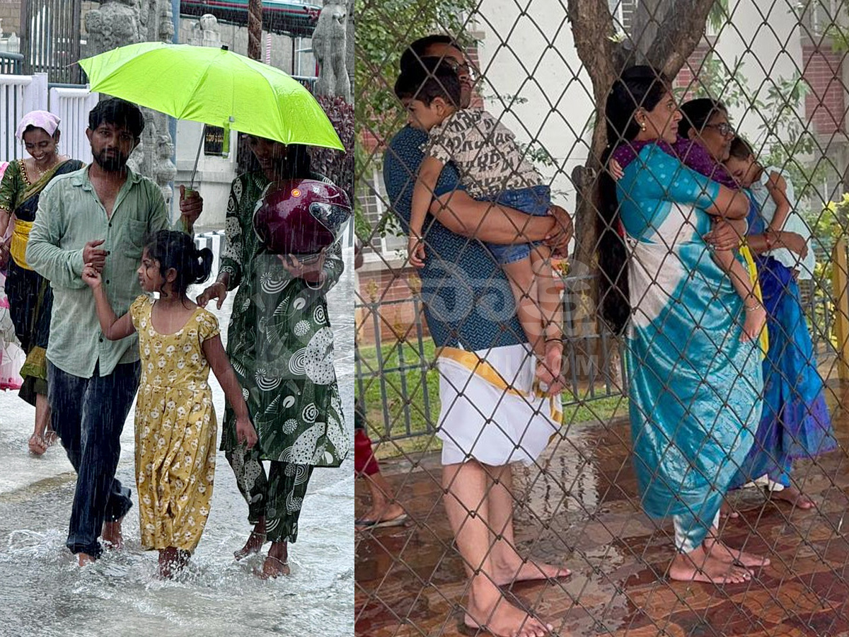 Rain In Tirumala Causes Trouble for Devotees Photos4