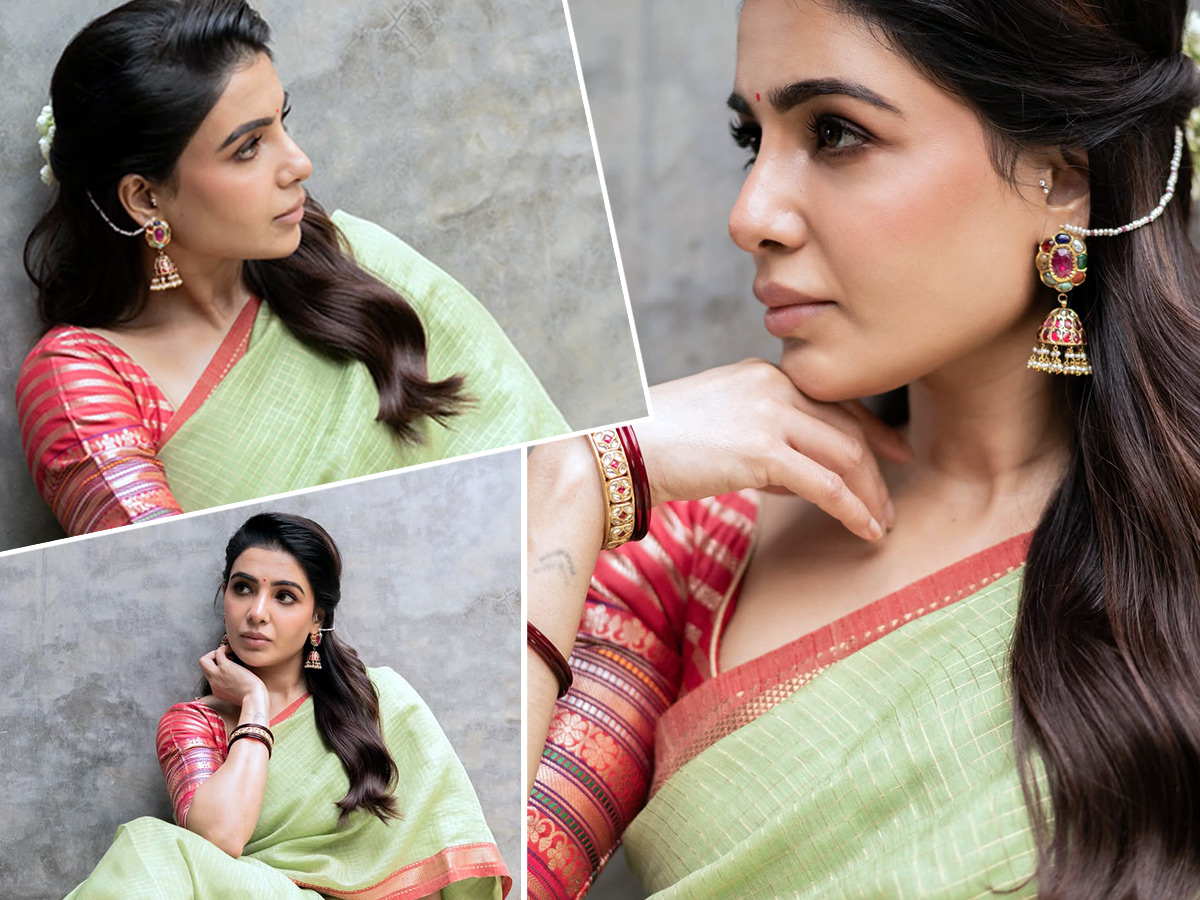 Samantha Shines Like Gold in an Elegant Silk Saree Photos...1