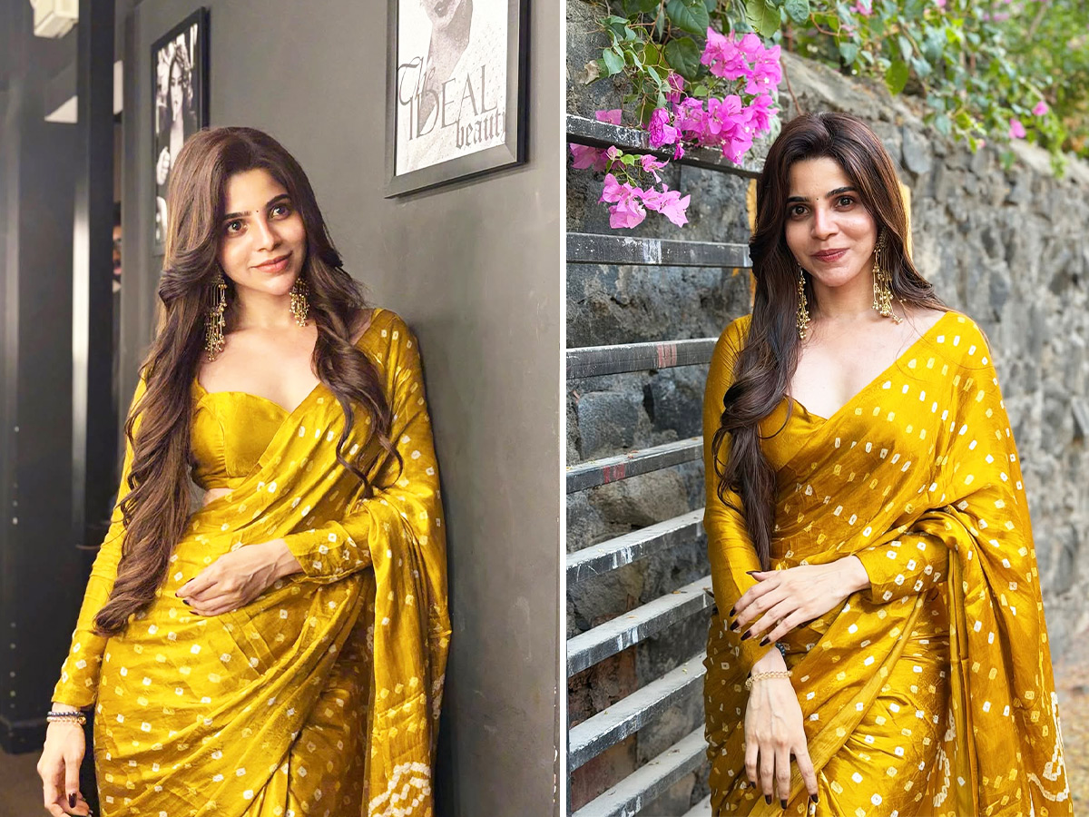 Kollywood Beauty Divya Bharathi Glamorous Looks in a Yellow Saree1