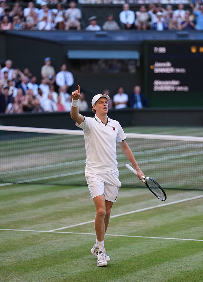 Wimbledon Tennis Championships Jannik Sinner celebrates trophy winning19