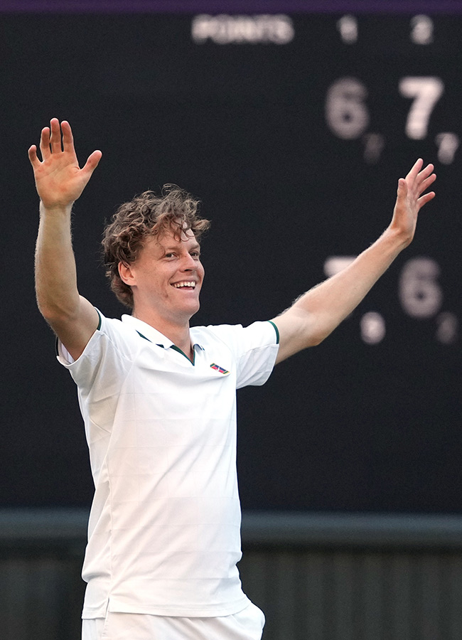 Wimbledon Tennis Championships Jannik Sinner celebrates trophy winning21