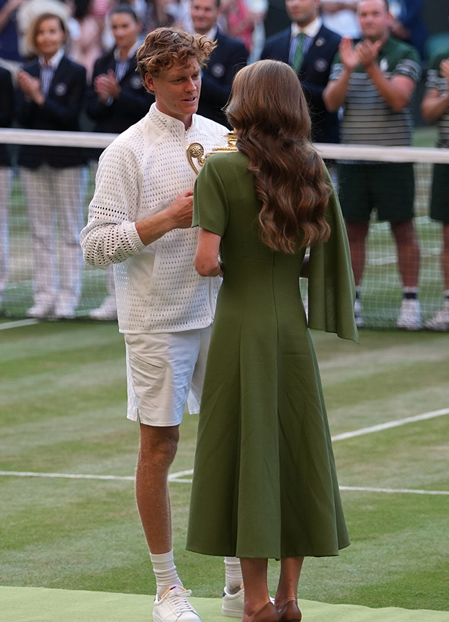 Wimbledon Tennis Championships Jannik Sinner celebrates trophy winning22