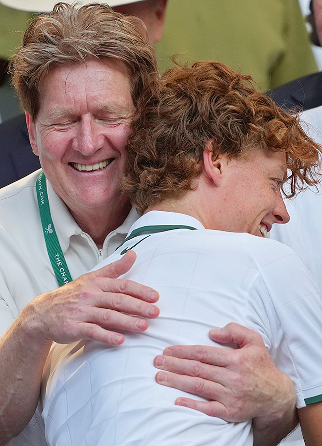 Wimbledon Tennis Championships Jannik Sinner celebrates trophy winning23