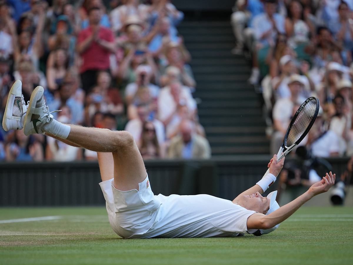 Wimbledon Tennis Championships Jannik Sinner celebrates trophy winning5