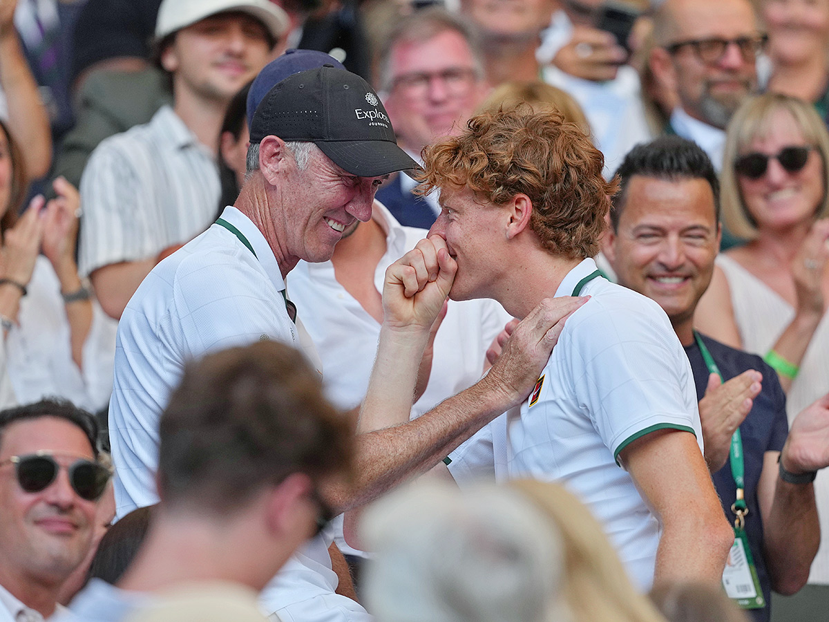 Wimbledon Tennis Championships Jannik Sinner celebrates trophy winning9