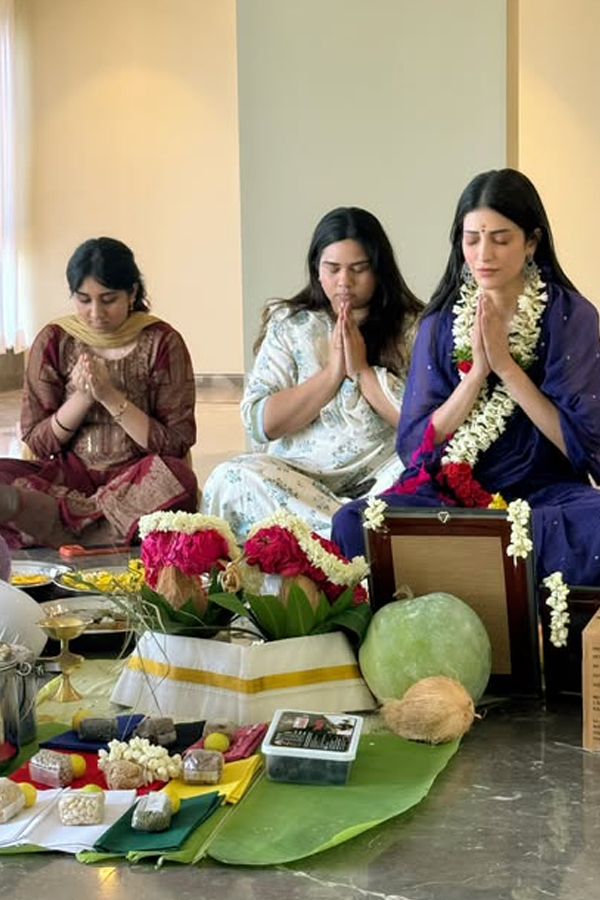 Shruti Haasan performs Housewarming pooja After moving in to Her New Chennai Home Photos3