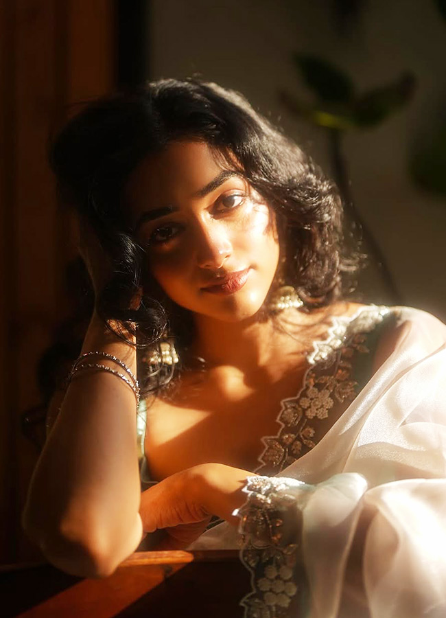 Actress Preity Mukundan Stuns in a White Saree Photos9