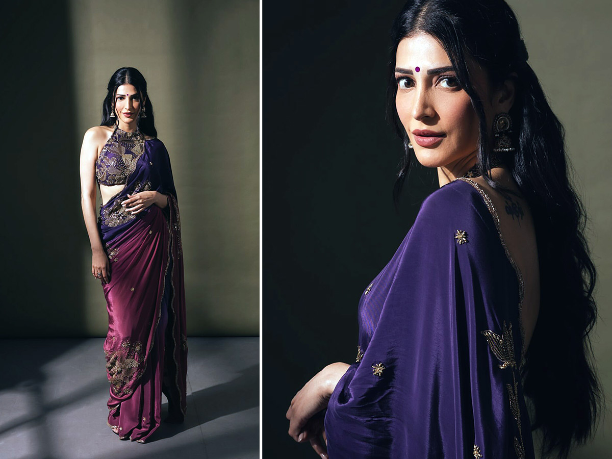 Shruti Haasan Looks Absolutely Stunning in a Saree See Her Gorgeous Photos1