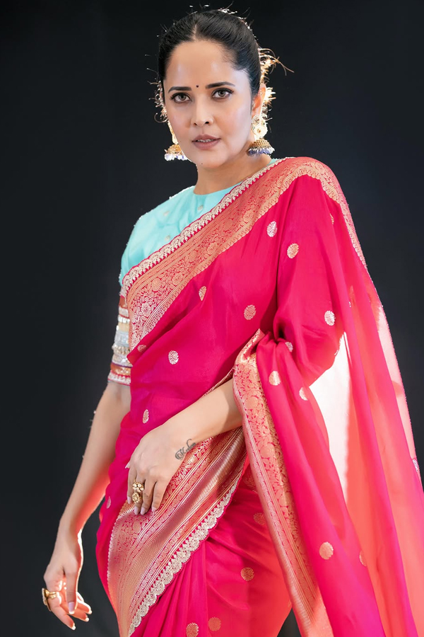 Simple superb stylish cute smile And beautiful saree looking By Actress And anchor Anasuya Photos7