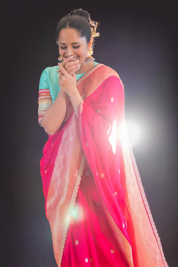 Simple superb stylish cute smile And beautiful saree looking By Actress And anchor Anasuya Photos8