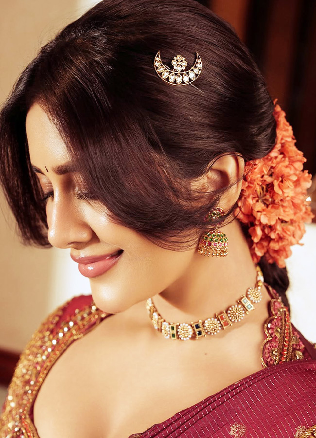 Nabha Natesh Stuns in a Gorgeous Traditional Silk Saree Photos7