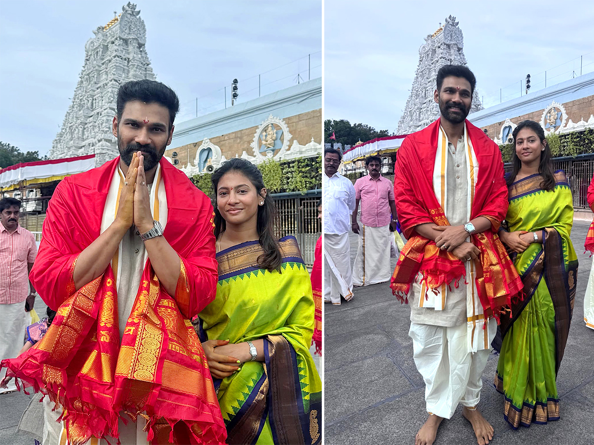 Actor Bellamkonda Sai Sreenivas Wife Kavya Reddy Visits Tirumala1