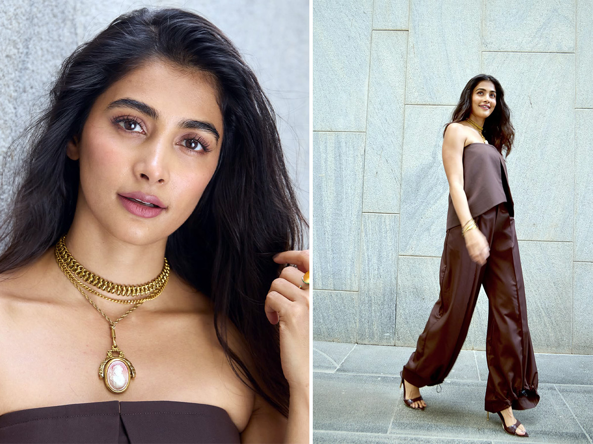 Pooja Hegde Stuns in a Chocolate Colored Dress Photos1