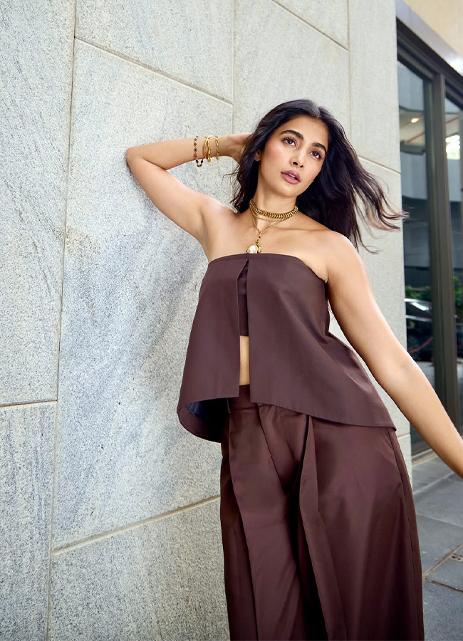 Pooja Hegde Stuns in a Chocolate Colored Dress Photos4