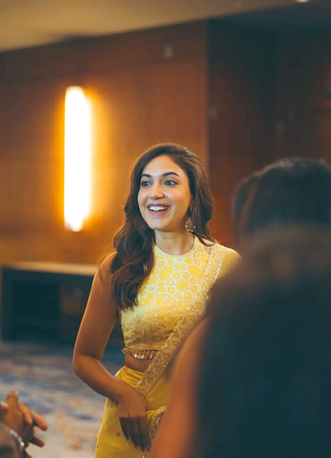 Actress Ritu Varma looks glamorous in a yellow saree Photos8