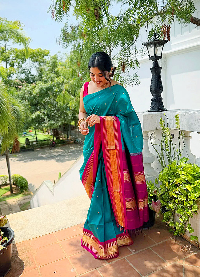 Nivetha Thomas Stuns in a Gorgeous Saree Looks Photos3
