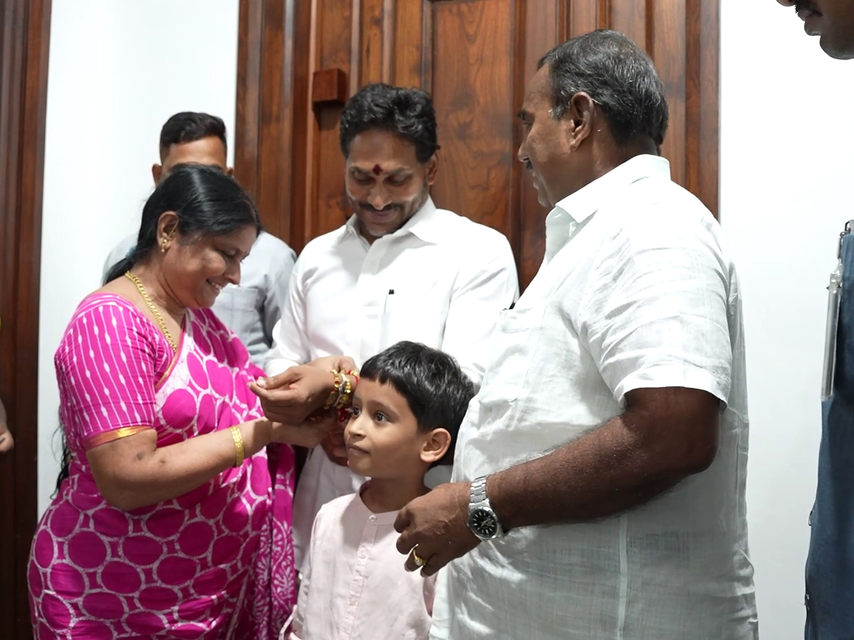YSRCP Women Leaders Tied Rakhi To YS Jagan At Tadepalli Office Photos27