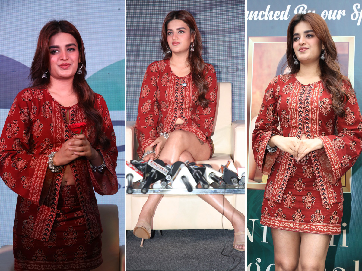 Actress Nidhhi Agerwal at Hyderabad Viral Photos1