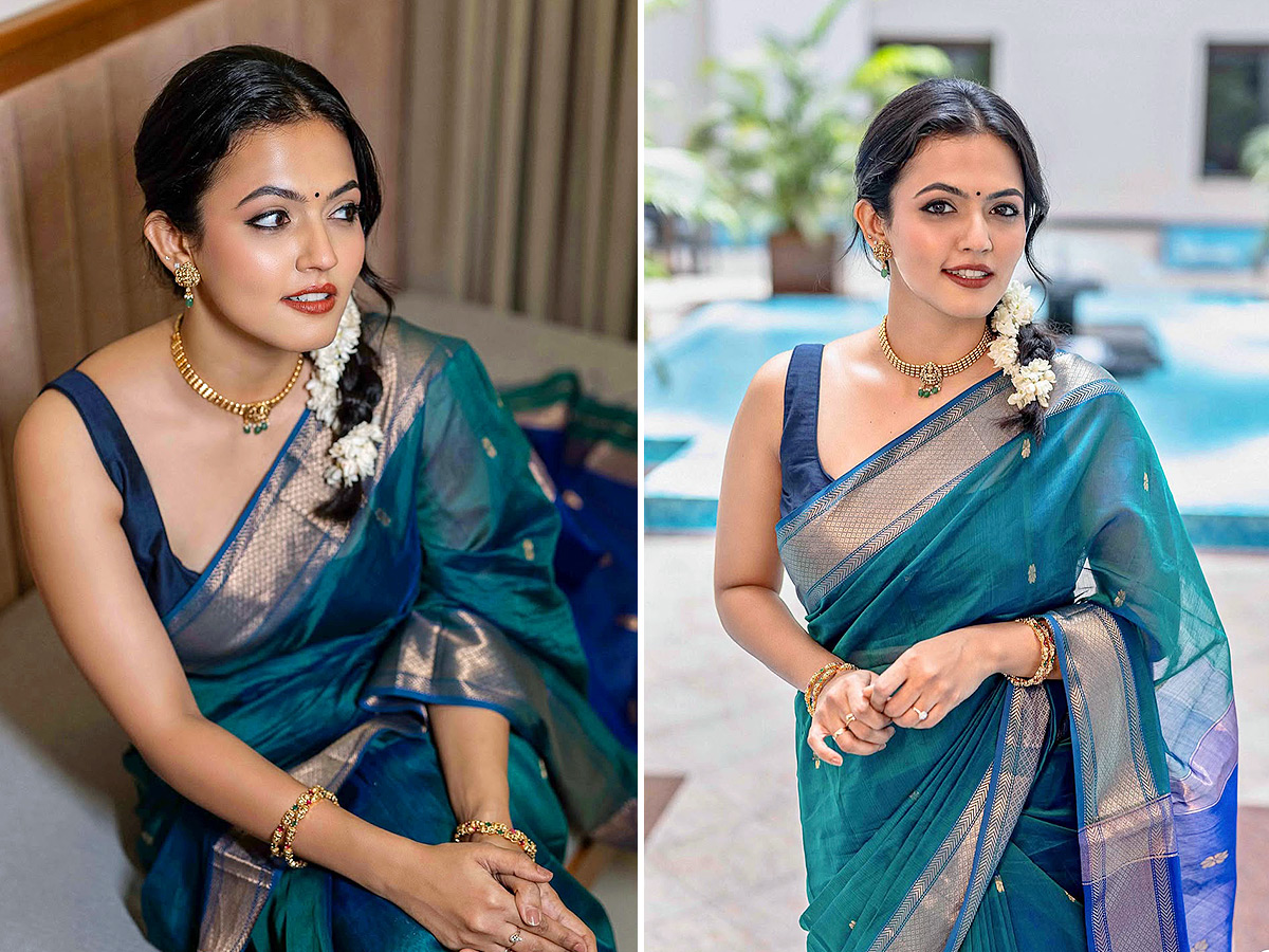 Aparna Das Stuns in a Gorgeous Blue Saree Photos1