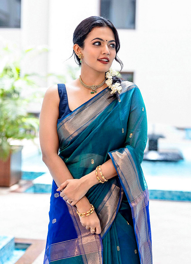 Aparna Das Stuns in a Gorgeous Blue Saree Photos10