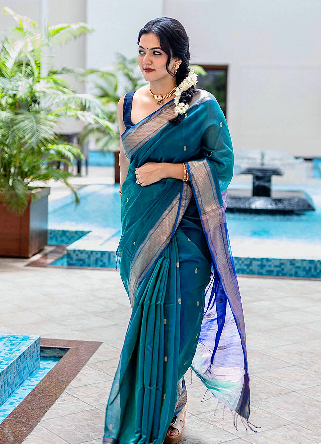 Aparna Das Stuns in a Gorgeous Blue Saree Photos7